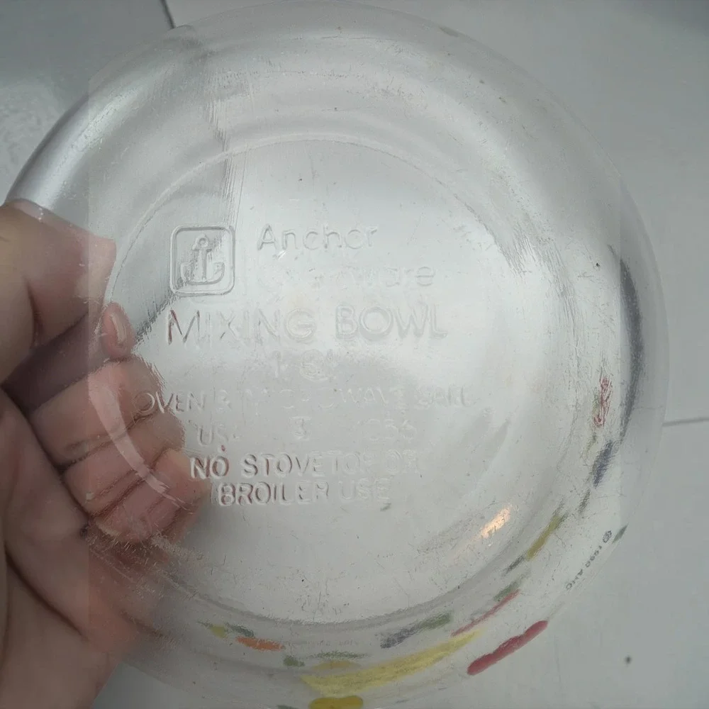 Anchor Hocking Ovenware Nesting Mixing Bowls Fruit Pattern 1990s 6